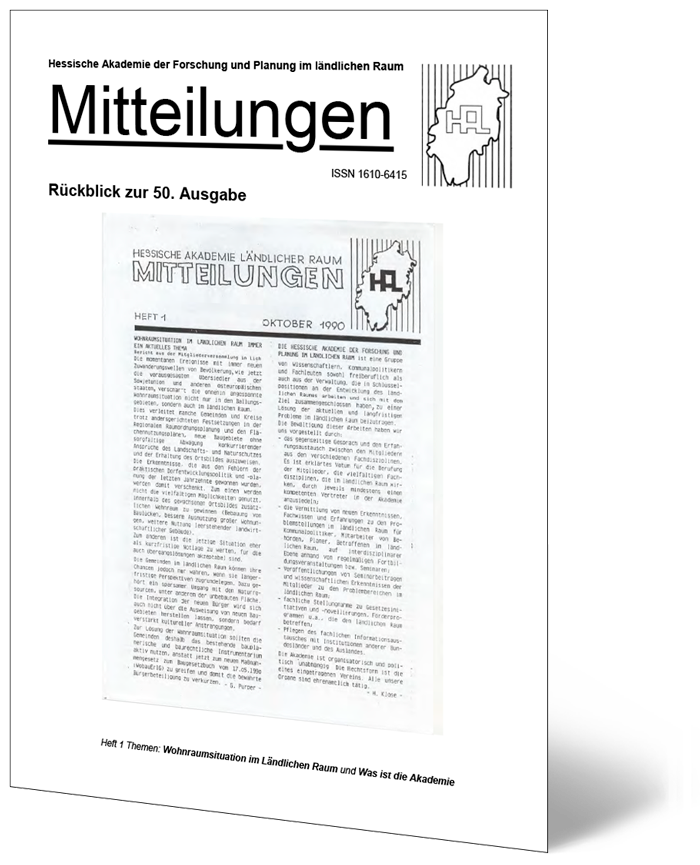 HAL Mitteilungen Rückblick, Heft 50